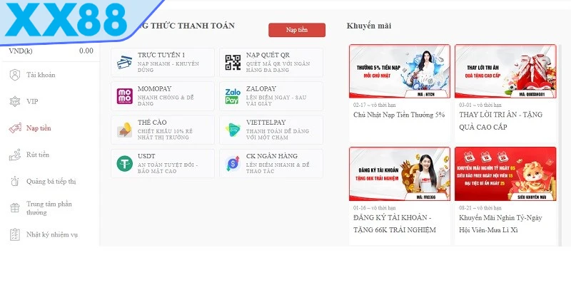 Nạp tiền XX88